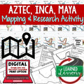 Maya, Inca, Aztec Mapping Activity, Mapping American Empires PRINT & DIGITAL - preview 1