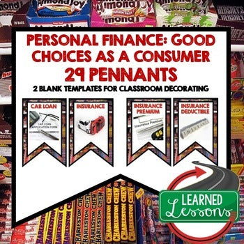 Consumer Choices Word Wall | Personal Finance Vocabulary Pennants - preview 1