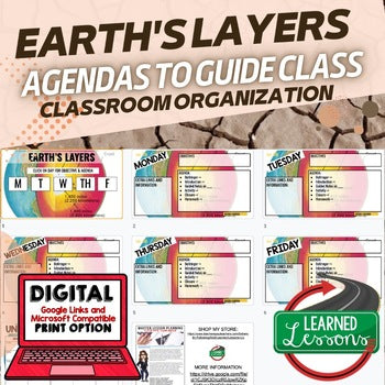 Earth's Layers Agenda PowerPoint & Google Slides, Earth Science Agenda - preview 1