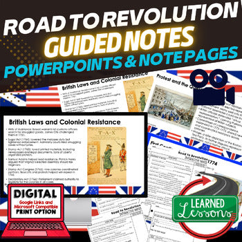 Road to Revolution Guided Notes and PowerPoints, Flipped Classroom - preview 1