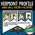 Vermont History Word Wall, State Profile, Vermont Activities Vermont Posters - preview 1
