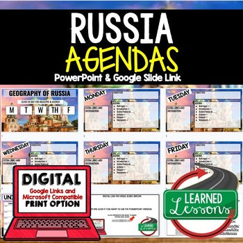Russia Geography Agenda PowerPoint & Google Slides World Geography Agenda - preview 1