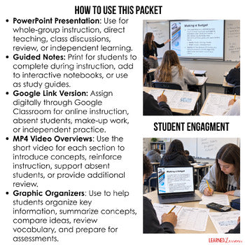 Personal Finance Guided Notes & PowerPoint | Financial Literacy Print & Digital - preview 3