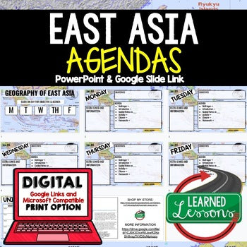 East Asia Agenda PowerPoint & Google Slides World Geography Agenda - preview 1