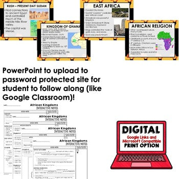 African Kingdoms Guided Notes and PowerPoints, Interactive Notebooks, Google - preview 2