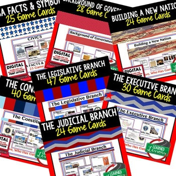 Civics I Have, Who Has? Game Bundle | 417 Government Cards | Print & Google - preview 2