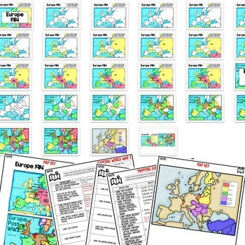 World War I Mapping Activity & Research with Guided PowerPoint, Mapping WWI - preview 3