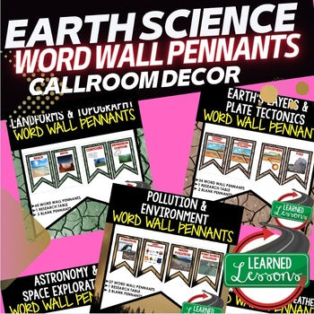 Science Lab Equipment Word Wall Pennants  Earth Science Word Wall - preview 2