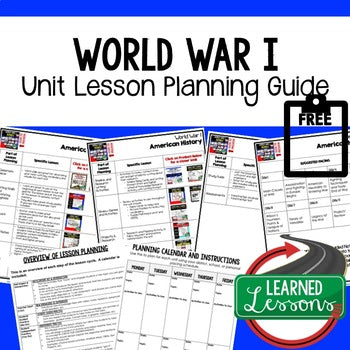 World War I Lesson Plan Guide, American History BACK TO SCHOOL - preview 1