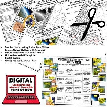 Atmosphere (Air, Water, Weather, Climate) Activity Picture Puzzle Earth Science - preview 4
