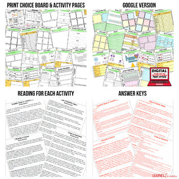 Atoms Choice Board, Atoms Activities, Earth Science Choice Boards - preview 2