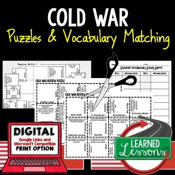 Cold War Vocabulary Activity Puzzle, Print, Digital, and Google - preview 1