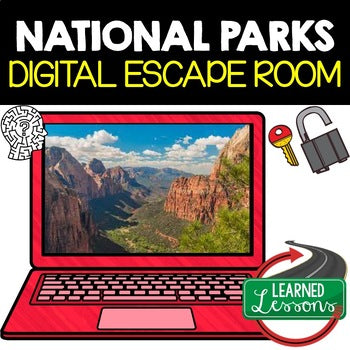 National Parks Digital Escape Room, Breakout Room, Activity Pages No Prep - preview 1