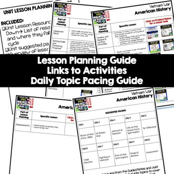 Vietnam War Lesson Plan Guide, American History BACK TO SCHOOL - preview 2