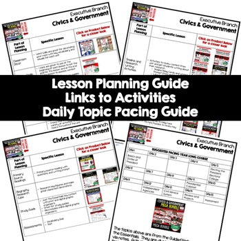Executive Branch Lesson Plan Guide Civics Government Back To School - preview 2