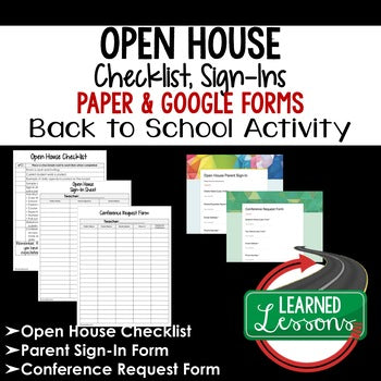 Open House Checklist & Sign-In Sheet | Print & Google Forms™ | Meet the Teacher - preview 1