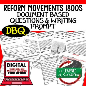 Reform Movements DBQ, Document Based Questions Google and Print - preview 1
