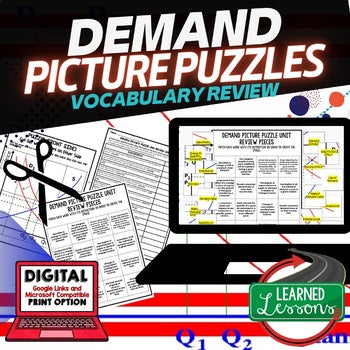 Demand Activity Picture Puzzle, Economics Curriculum - preview 1