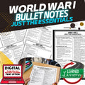 World War I Outline Notes, World War I Bullet Notes, Unit Review - preview 1