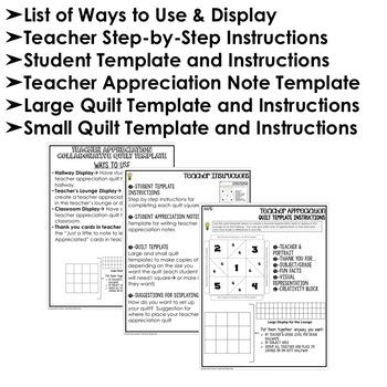 Teacher Appreciation Collaborative Quilt | Collaborative Poster - preview 2