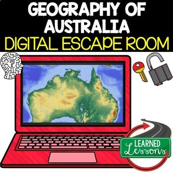 Australia Geography Escape Room | Australia Digital Breakout  Geography Activity - preview 1