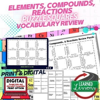 Physical Science Vocabulary Activity Puzzles Bundle | NGSS Review Games - preview 4