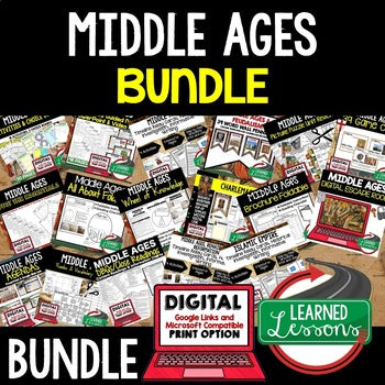 Middle Ages & Feudalism Bundle | Medieval Europe Activities | Print & Google - preview 1