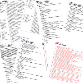 13 Colonies Assessments, Tests, U.S. History Quizzes Editable - preview 2