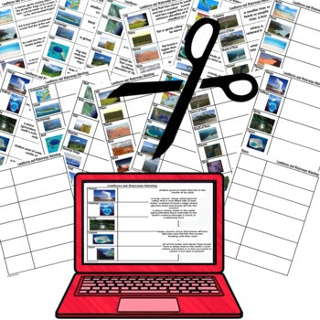 Landforms & Waterways Vocabulary Matching for Distance Learning & Print, Google - preview 2