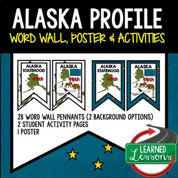 Alaska History Word Wall, State Profile, Alaska Activities US History Posters - preview 1