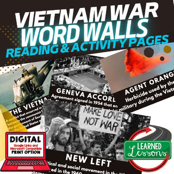 The Vietnam War Word Wall Activity Pages U.S. History Word Wall - preview 1