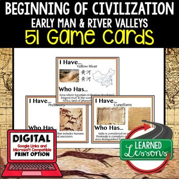 Early Man, River Valley Game Cards BUNDLE, Print & Digital Distance Learning - preview 1