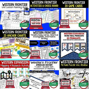 Western Frontier Activities Bundle | Westward Expansion Print & Digital Lessons - preview 2