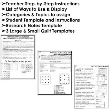 World History Collaborative Quilt, Classroom Display, Collaborative Poster - preview 2