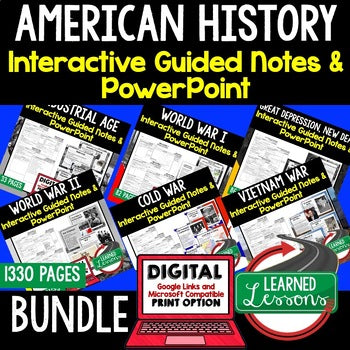 U.S. History Guided Notes Bundle | PowerPoint Lessons | Print & Digital - preview 1