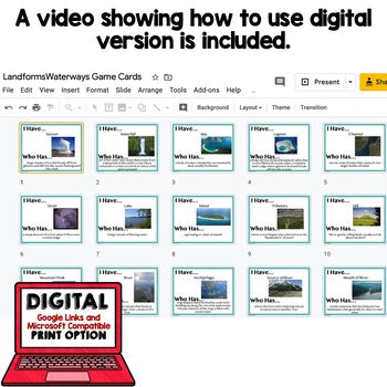 Geography Landforms & Waterways Game Cards, Geography Games - preview 2