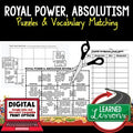 Absolutism Vocabulary Activity Puzzle | Test Prep| Print and Google - preview 1