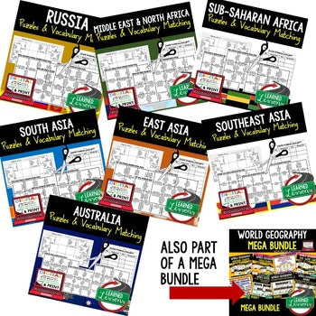 Landforms and Waterways Vocabulary Puzzle, Digital Learning, Google & Print - preview 4