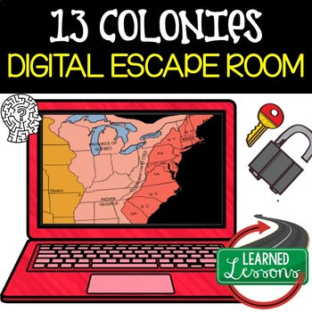 13 Colonies Escape Room | Digital Breakout | U.S. History Activity - preview 1