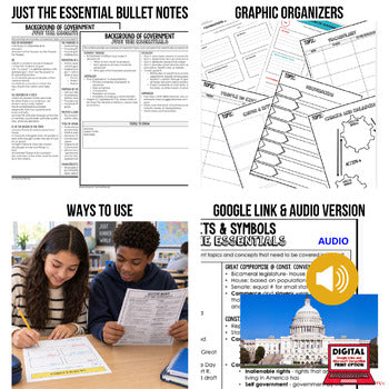 Government Outline Notes | Civics Guided Notes | Print & Digital Review - preview 2