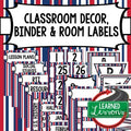 SECONDARY CLASSROOM DECOR, BINDER LABELS, Patriotic Stripes - preview 1