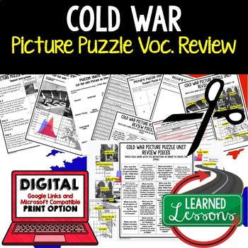 COLD WAR Vocabulary Activity Picture Puzzle Unit Review, Test Prep - preview 1