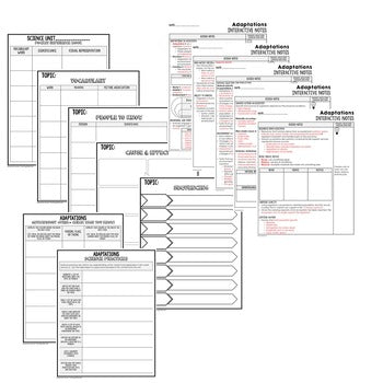 Adaptations Guided Notes and PowerPoints NGSS, Life Science Guided Notes - preview 3