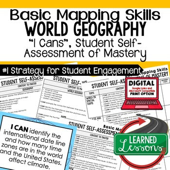 Basic Mapping Skills I Cans, Self-Assessment of Mastery, Basic Mapping Posters - preview 1