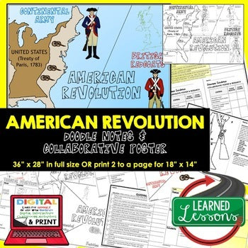 American Revolution Collaborative Poster, Doodle Notes, Print & GOOGLE Notes - preview 4