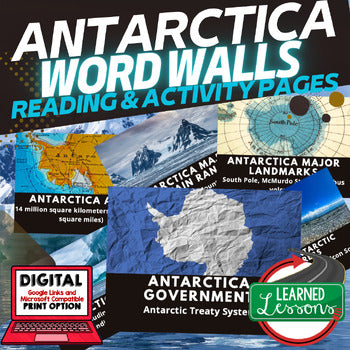 Antarctica Word Wall Activity Pages World Geography Word Wall - preview 1