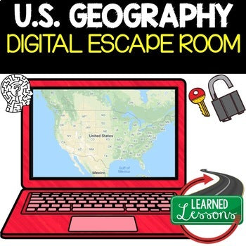 United States Geography Escape Room | Digital Breakout World Geography Activity - preview 1