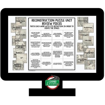 RECONSTRUCTION Activity Picture Puzzle Unit Review, Study Guide, Test Prep - preview 3