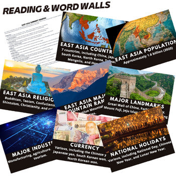 East Asia Word Wall Activity Pages World Geography Word Wall - preview 2