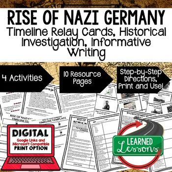 Rise of Nazi Germany Timeline, & Writing, Digital Learning, Google, & Print - preview 1